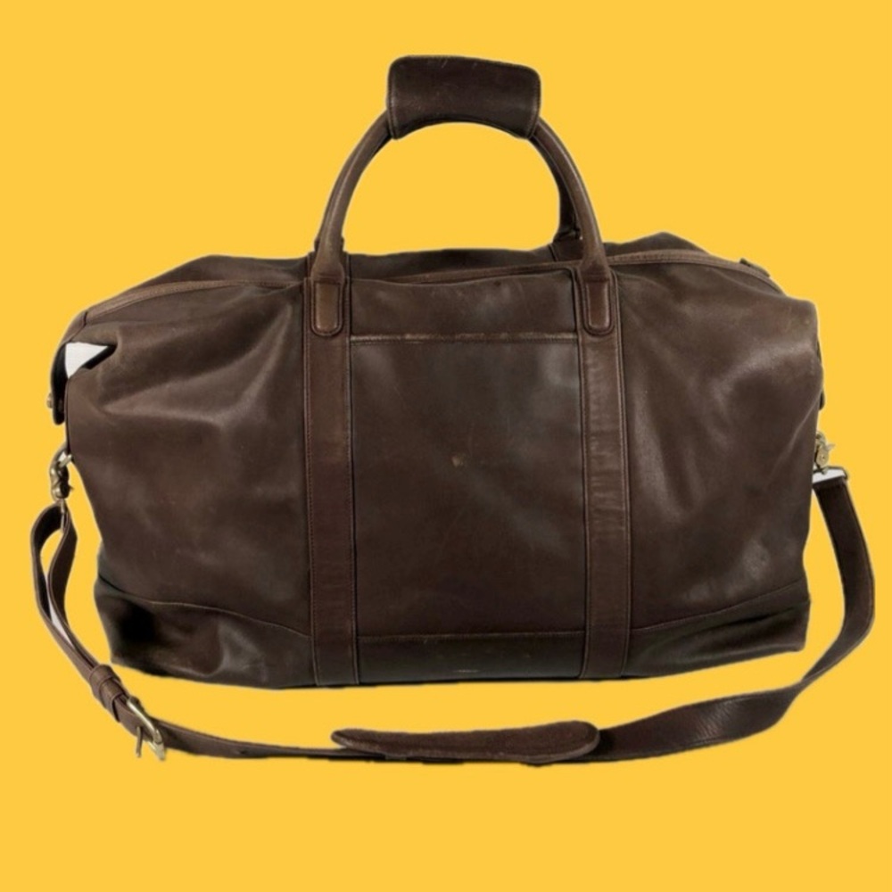 Coach 0502 vintage brown leather duffle bag made in Mexico RARE